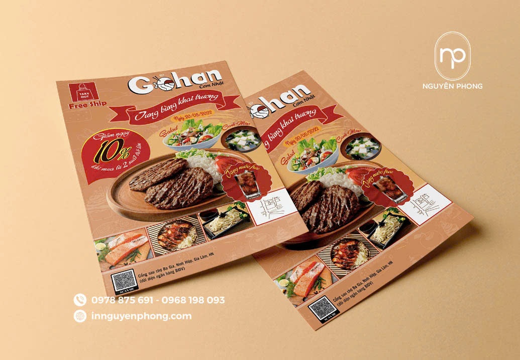 In tờ rơi quảng cáo món ăn hấp dẫn